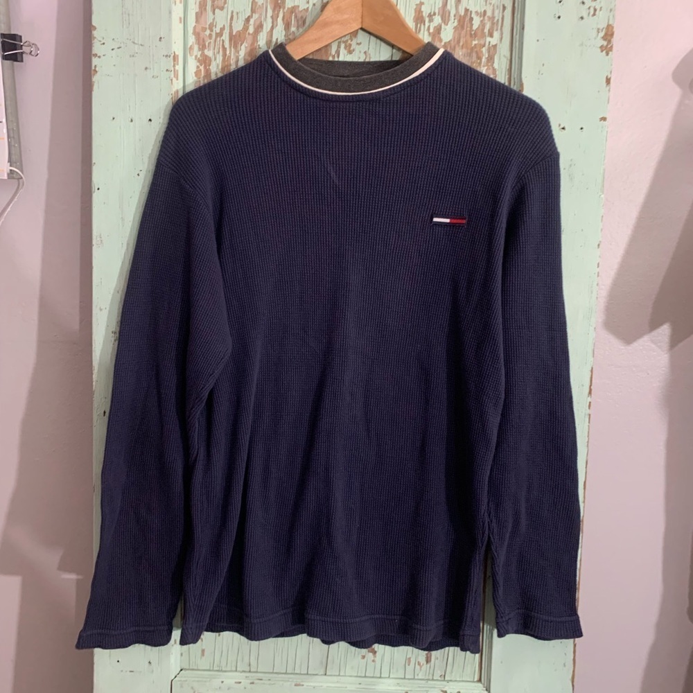 Men’s navy blue Tommy Hilfiger thermal long sleeve shirt